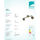 EGLO 95483 | Nocito Eglo spot svietidlo otočné prvky 2x GU10 500lm 3000K čierna, zlatý