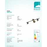 EGLO 95484 | Nocito Eglo spot svietidlo otočné prvky 3x GU10 750lm 3000K čierna, zlatý