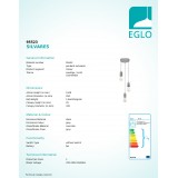 EGLO 95523 | Silvares Eglo visiace svietidlo 3x E27 sivé
