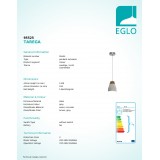 EGLO 95525 | Tarega Eglo visiace svietidlo 1x E27 sivé, hnedá