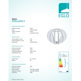 EGLO 95611 | Stellato Eglo stolové svietidlo 21,5cm prepínač na vedení 1x E27 biela