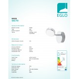 EGLO 95628 | Salto Eglo spot svietidlo otočné prvky 1x LED 640lm 3000K chróm, saténový, biela