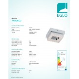 EGLO 95655 | Fradelo Eglo stenové, stropné svietidlo štvorec 1x LED 400lm 3000K chróm, priesvitná, kryštálový efekt
