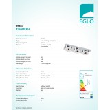 EGLO 95663 | Fradelo Eglo stenové, stropné svietidlo 3x LED 1200lm 3000K chróm, priesvitná, kryštálový efekt
