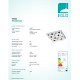 EGLO 95664 | Fradelo Eglo stenové, stropné svietidlo 4x LED 1600lm 3000K chróm, priesvitná, kryštálový efekt