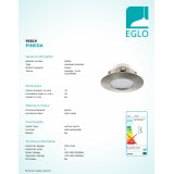 EGLO 95819 | Pineda Eglo zabudovateľné svietidlo kruhový Ø78mm 1x LED 500lm 3000K IP44/20 matný nikel