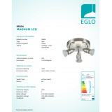 EGLO 95824 | Magnum-LED Eglo spot svietidlo otočné prvky 3x GU10 720lm 3000K matný nikel, chróm