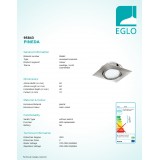 EGLO 95843 | Pineda Eglo zabudovateľné svietidlo štvorec sklápacie 84x84mm 1x LED 500lm 3000K matný nikel