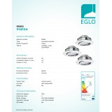 EGLO 95852 | Pineda Eglo zabudovateľné svietidlo kruhový 3 dielna súprava, sklápacie Ø84mm 3x LED 1500lm 3000K chróm