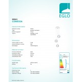 EGLO 95913 | Conessa Eglo visiace svietidlo 3x GU10 750lm 3000K chróm, priesvitná