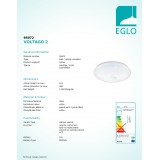 EGLO 95972 | Voltago Eglo stropné svietidlo kruhový diaľkový ovládač regulovateľná intenzita svetla, nastaviteľná farebná teplota 1x LED 2500lm 2700 <-> 5000K biela, kryštálový efekt