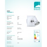 EGLO 95993 | Tamara1-LED Eglo spot svietidlo štvorec otočné prvky 1x GU10 240lm 3000K IP44 biela, chróm