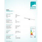 EGLO 96066 | Pandella-1 Eglo stenové svietidlo 1x LED 1700lm 4000K IP44 chróm, strieborný, biela