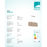 EGLO 96194 | Sendero Eglo visiace svietidlo 2x E27 javor, matný nikel