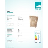 EGLO 96195 | Sendero Eglo stenové svietidlo 1x E27 javor, biela