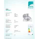 EGLO 96206 | Entrimo Eglo rameno stenové svietidlo kruhový 1x E27 IP44 pozinkovaná, biela