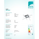 EGLO 96305 | Nevado Eglo stropné svietidlo 4x LED 1880lm 3000K chróm, biela