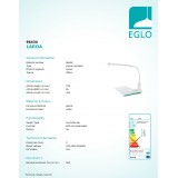 EGLO 96434 | Laroa Eglo štipcové svietidlo dotykový prepínač s reguláciou svetla flexibilné, regulovateľná intenzita svetla 1x LED 550lm 4000K biela
