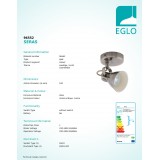 EGLO 96552 | Seras Eglo spot svietidlo otočné prvky 1x GU10 250lm 3000K antický nikel, krémové