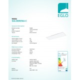 EGLO 96664 | EGLO-Connect-Salobrena Eglo sadrokartónový strop, stropné, visiace múdre osvetlenie obdĺžnik diaľkový ovládač regulovateľná intenzita svetla, nastaviteľná farebná teplota, meniace farbu 1x LED 4300lm 2700 <-> 6500K biela