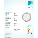 EGLO 96676 | EGLO-Connect-Fueva Eglo zabudovateľné múdre osvetlenie LED panel kruhový regulovateľná intenzita svetla, nastaviteľná farebná teplota, meniace farbu, na diaľkové ovládanie Ø225mm 1x LED 1900lm 2700 <-> 6500K matný nikel, biela