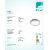 EGLO 96678 | EGLO-Connect-Fueva Eglo stenové, stropné múdre osvetlenie kruhový regulovateľná intenzita svetla, nastaviteľná farebná teplota, meniace farbu, na diaľkové ovládanie 1x LED 2700lm 2700 <-> 6500K matný nikel, biela