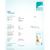 EGLO 96816 | Tamasera Eglo visiace svietidlo otočné prvky, regulovateľná intenzita svetla 1x LED 5000lm 3000K matný nikel, biela