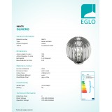 EGLO 96975 | Olmero Eglo stolové svietidlo 31,5cm prepínač na vedení 1x E27 matný nikel, sivé, biela