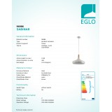 EGLO 96986 | Sabinar Eglo visiace svietidlo 1x E27 starožitná strieborná, hnedá