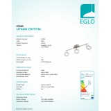 EGLO 97003 | Litago-Crystal Eglo spot svietidlo otočné prvky 3x LED 1050lm 3000K matný nikel, biela