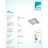 EGLO 97056 | Tolorico Eglo stenové, stropné svietidlo 3x LED 3000lm 4000K IP44 chróm, priesvitné, krištáľ