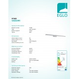 EGLO 97083 | Vadumi Eglo stenové svietidlo 1x LED 1700lm 4000K IP44 chróm, biela