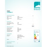 EGLO 97087 | EGLO-Connect-Comba Eglo visiace múdre osvetlenie regulovateľná intenzita svetla, meniace farbu 1x LED 2100lm 2700 <-> 6500K biela, mosadz