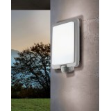 EGLO 97218 | Mussotto Eglo stenové svietidlo pohybový senzor 1x E27 IP44 zušľachtená oceľ, nehrdzavejúca oceľ, biela