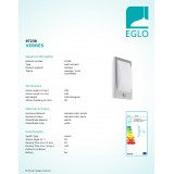 EGLO 97238 | Verres Eglo stenové svietidlo pohybový senzor 1x E27 IP44 zušľachtená oceľ, nehrdzavejúca oceľ, biela