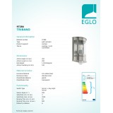 EGLO 97284 | Tribano Eglo stenové svietidlo pohybový senzor, svetelný senzor - súmrakový spínač 1x E27 IP44 zušľachtená oceľ, nehrdzavejúca oceľ, priesvitná
