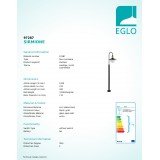 EGLO 97287 | Sirmione Eglo stojaté svietidlo 120cm 1x E27 IP44 čierna, zlatý, biela
