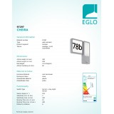 EGLO 97297 | Cheira Eglo stenové svietidlo pohybový senzor, svetelný senzor - súmrakový spínač 2x LED 600lm + 1x LED 430lm 3000K IP44 strieborný, biela