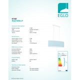 EGLO 97387 | Eglo-Pasteri-Pastel-LB Eglo visiace svietidlo 2x E27 pastelové modré, biela