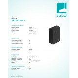 EGLO 97419 | Eglo svetelný senzor - súmrakový spínač doplnky tehla IP44 čierna
