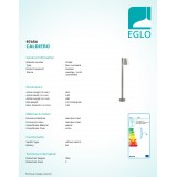 EGLO 97454 | Caldiero Eglo stojaté svietidlo 96,5cm 1x E27 IP44 zušľachtená oceľ, nehrdzavejúca oceľ, biela