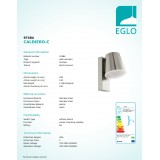 EGLO 97484 | EGLO-Connect-Caldiero Eglo stenové múdre osvetlenie regulovateľná intenzita svetla 1x E27 806lm 3000K IP44 chróm, biela