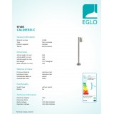 EGLO 97485 | EGLO-Connect-Caldiero Eglo stojaté múdre osvetlenie 96,5cm regulovateľná intenzita svetla 1x E27 806lm 3000K IP44 chróm, biela