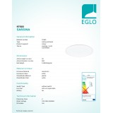 EGLO 97503 | Sarsina Eglo stropné LED panel kruhový regulovateľná intenzita svetla 1x LED 5500lm 4000K biela