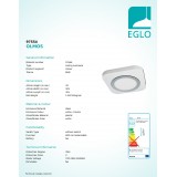 EGLO 97554 | Olmos Eglo stropné svietidlo 1x LED 1200lm 3000K IP44 chróm, biela