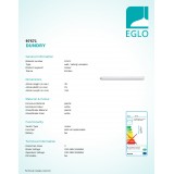 EGLO 97571 | Dundry Eglo stenové, stropné svietidlo prepínač 1x LED 440lm 4000K biela