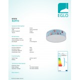 EGLO 97575 | Ruffo Eglo stropné svietidlo kruhový 2x E27 biela, farebné