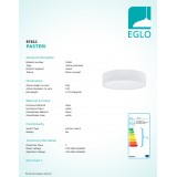 EGLO 97611 | Eglo-Pasteri-W Eglo stropné svietidlo kruhový 3x E27 matný biely, nikel