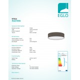 EGLO 97614 | Eglo-Pasteri-BR Eglo stropné svietidlo kruhový 3x E27 hnedá, biela