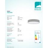 EGLO 97617 | Eglo-Pasteri-GR Eglo stropné svietidlo kruhový 5x E27 sivé, biela